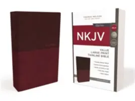 NKJV, Value Thinline Bible, velký tisk, imitace kůže, vínová barva, edice s červeným písmem - NKJV, Value Thinline Bible, Large Print, Imitation Leather, Burgundy, Red Letter Edition