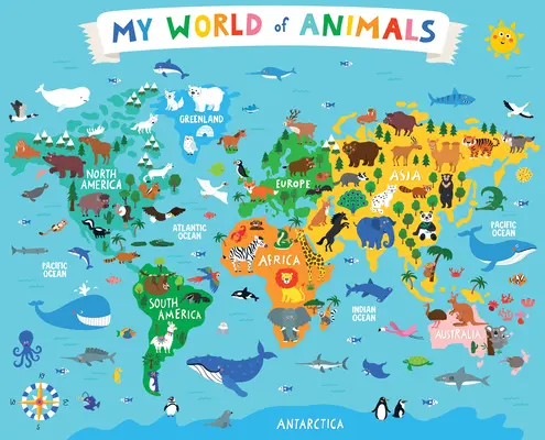 Můj svět zvířat 36dílné podlahové puzzle - My World of Animals 36-Piece Floor Puzzle