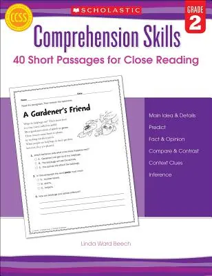 Dovednosti pro porozumění textu: 40 Short Passages for Close Reading: Třída 2 - Comprehension Skills: 40 Short Passages for Close Reading: Grade 2