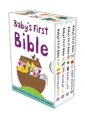 Dětská první bible v krabičce: Příběh o Mojžíšovi, příběh o Ježíšovi, Noemova archa a Adam a Eva. - Baby's First Bible Boxed Set: The Story of Moses, the Story of Jesus, Noah's Ark, and Adam and Eve