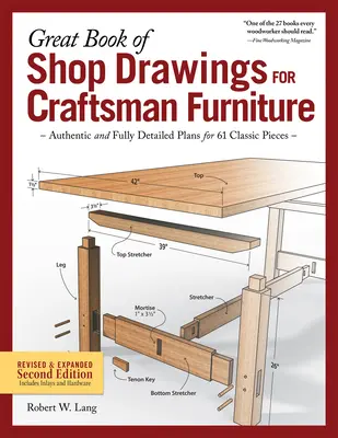Great Book of Shop Drawings for Craftsman Furniture, Revised & Expanded Second Edition (Velká kniha dílenských výkresů řemeslného nábytku, revidované a rozšířené druhé vydání): Autentické a detailní plány pro 61 klasických kusů nábytku, rozšířené vydání. - Great Book of Shop Drawings for Craftsman Furniture, Revised & Expanded Second Edition: Authentic and Fully Detailed Plans for 61 Classic Pieces