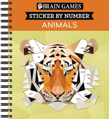 Hry na mozek - Samolepky podle čísel: Zvířata - 2 knihy v 1 (42 obrázků k nalepení) - Brain Games - Sticker by Number: Animals - 2 Books in 1 (42 Images to Sticker)