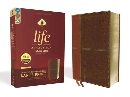 Niv, Life Application Study Bible, Third Edition, Large Print, Leathersoft, Brown, Red Letter Edition (Niv, Studijní bible pro život, třetí vydání, velký tisk, kůže, hnědá, červené písmo) - Niv, Life Application Study Bible, Third Edition, Large Print, Leathersoft, Brown, Red Letter Edition