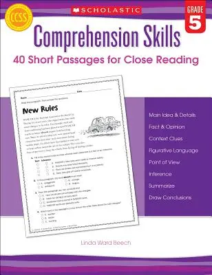 Dovednosti pro porozumění: 40 krátkých úryvků pro pozorné čtení: 5. třída - Comprehension Skills: 40 Short Passages for Close Reading: Grade 5