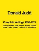 Donald Judd: Kompletní spisy 1959-1975: Vydavatel: 1959, č. 2, s. 1.: recenze galerií, recenze knih, články, dopisy redakci, zprávy, prohlášení, stížnosti - Donald Judd: Complete Writings 1959-1975: Gallery Reviews, Book Reviews, Articles, Letters to the Editor, Reports, Statements, Complaints