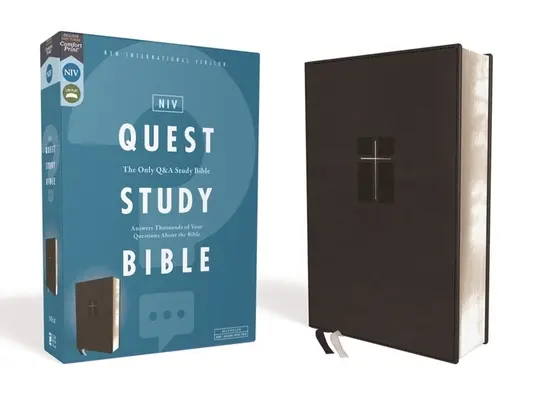 Niv, Quest Study Bible, Leathersoft, Black, Comfort Print: Studijní bible Niv, Quest, Leathersoft, černá, Comfort Print: - Niv, Quest Study Bible, Leathersoft, Black, Comfort Print: The Only Q and A Study Bible