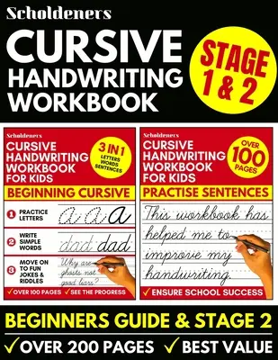 Cvičebnice kurzívního ručního psaní: Cvičebnice psaní kurzivou: 2 v 1 pro děti (Cursive for Beginners / Cursive Writing Practice Book) - Cursive Handwriting Workbook: 2-in-1 Book Set For Kids (Cursive for Beginners / Cursive Writing Practice Book)