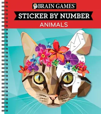 Hry na mozek - Samolepka podle čísla: Záhady a tajemství (v angličtině): Zvířata (28 obrázků k nalepení) - Brain Games - Sticker by Number: Animals (28 Images to Sticker)