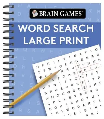Hry na mozek - Hledání slov ve velkém formátu (modrá) - Brain Games - Word Search Large Print (Blue)