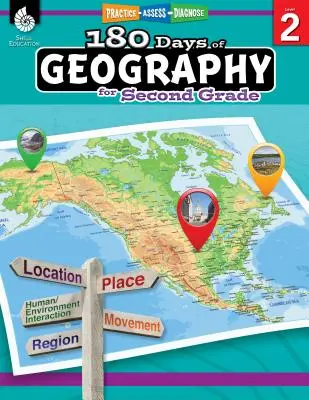 180 dní zeměpisu pro druhý stupeň: Vycházíme z toho, že zeměpis se dá procvičovat, hodnotit a diagnostikovat. - 180 Days of Geography for Second Grade: Practice, Assess, Diagnose