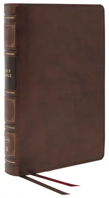 NKJV, Tenká referenční bible, pravá kůže, hnědá, červené písmo, indexováno palcem, pohodlný tisk: Bible svatá, Nová verze krále Jakuba - Nkjv, Thinline Reference Bible, Genuine Leather, Brown, Red Letter, Thumb Indexed, Comfort Print: Holy Bible, New King James Version