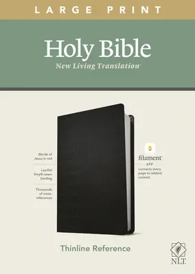 NLT Large Print Thinline Reference Bible, Filament Enabled Edition (Red Letter, Leatherlike, Black) - tenká referenční bible NLT s velkým výtiskem, edice s podporou vláken (červená písmena, kožená, černá) - NLT Large Print Thinline Reference Bible, Filament Enabled Edition (Red Letter, Leatherlike, Black)