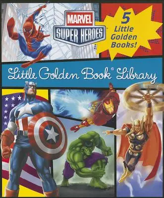 Marvel Little Golden Book Library (Marvel Super Heroes): Spider-Man; Hulk; Iron Man; Kapitán Amerika; Avengers - Marvel Little Golden Book Library (Marvel Super Heroes): Spider-Man; Hulk; Iron Man; Captain America; The Avengers