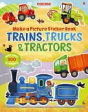 Vytvoř si obrázkovou samolepkovou knížku Vlaky, nákladní auta a traktory - Make a Picture Sticker Book Trains, Trucks & Tractors