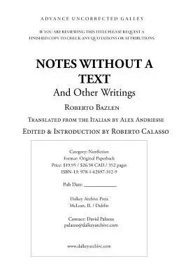 Zápisky bez textu a jiné spisy - Notes Without a Text and Other Writings