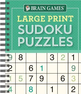Hry na mozek - Sudoku hádanky ve velkém tisku (zelená) - Brain Games - Large Print Sudoku Puzzles (Green)