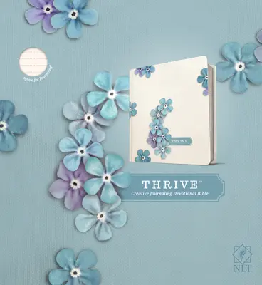 NLT Thrive Creative Journaling Devotional Bible (Tvrdá vazba, Modré květy) - NLT Thrive Creative Journaling Devotional Bible (Hardcover, Blue Flowers)