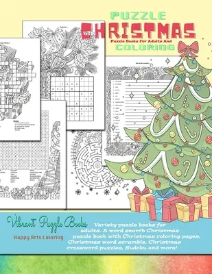 VÁNOČNÍ skládačky a omalovánky pro dospělé. Pestré puzzle knihy pro dospělé. Vánoční puzzle kniha s hledáním slov a vánočními omalovánkami, ch. - CHRISTMAS puzzle books for adults and coloring. Variety puzzle books for adults. A word search Christmas puzzle book with Christmas coloring pages, Ch