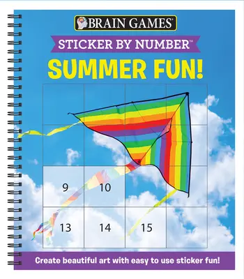 Hry na mozek - Samolepky podle čísel: Letní zábava! (Snadné - čtvercové samolepky): Vytvořte si krásné umění s jednoduchou zábavou se samolepkami! - Brain Games - Sticker by Number: Summer Fun! (Easy - Square Stickers): Create Beautiful Art with Easy to Use Sticker Fun!