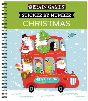 Mozkové hry - Nálepka podle čísla: Vánoce (děti) [s nálepkou(y)] - Brain Games - Sticker by Number: Christmas (Kids) [With Sticker(s)]
