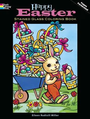Veselé velikonoční vitráže Omalovánky - Happy Easter Stained Glass Coloring Book