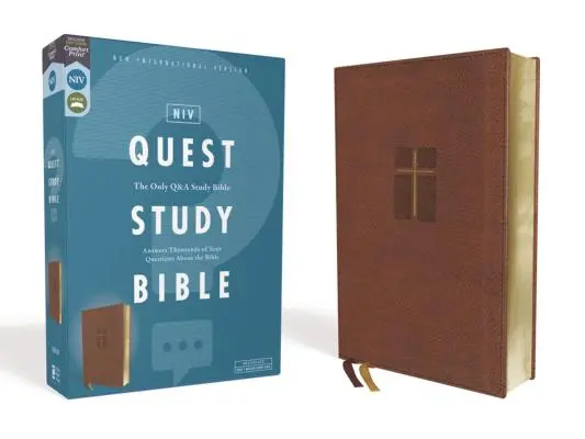 Niv, Quest Study Bible, Leathersoft, Brown, Comfort Print: Niv, Quest Study Bible, Leathersoft, Brown, Comfort Print: Jediná studijní bible Q and A - Niv, Quest Study Bible, Leathersoft, Brown, Comfort Print: The Only Q and A Study Bible