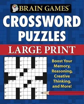 Hry na mozek - křížovky - velký výtisk (modrá) - Brain Games - Crossword Puzzles - Large Print (Blue)