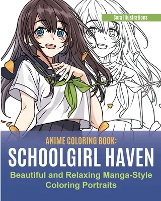 Kniha omalovánek Anime: Školní dívčí ráj. Krásné a relaxační omalovánky ve stylu manga - Anime Coloring Book: School Girl Haven. Beautiful and Relaxing Manga-Style Coloring Portraits