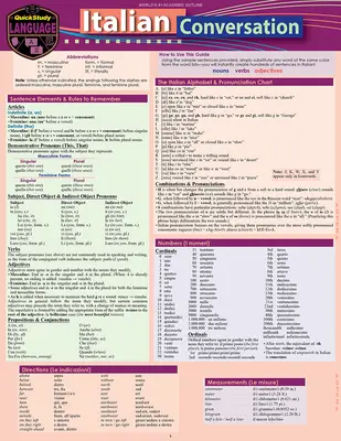 Italská konverzace: Rychlá příručka s laminovanými jazykovými příručkami - Italian Conversation: A Quickstudy Laminated Language Reference Guide