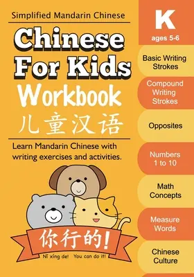 Čínština pro děti: cvičebnice: Mandarínská čínština pro předškoláky ve věku 5-6 let - Chinese For Kids Workbook: Kindergarten Mandarin Chinese Ages 5-6