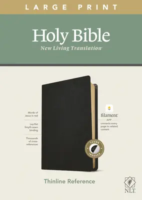 NLT Large Print Thinline Reference Bible, Filament Enabled Edition (červené písmo, pravá kůže, černá, indexovaná) - NLT Large Print Thinline Reference Bible, Filament Enabled Edition (Red Letter, Genuine Leather, Black, Indexed)