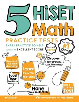 5 cvičných testů z matematiky HiSET: Další cvičení, která pomohou dosáhnout vynikajícího skóre - 5 HiSET Math Practice Tests: Extra Practice to Help Achieve an Excellent Score