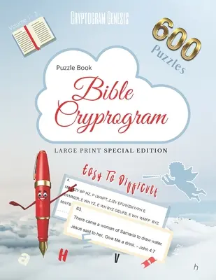 Puzzle Book Bible Cryptogram Special Edition Large Print: Biblické kryptogramy, Knihy s kryptogramy a biblickými hádankami, Kryptogramy Biblické citáty - Kompletní sešit. - Puzzle Book Bible Cryptogram Large Print Special Edition: Bible Cryptograms, Cryptogram Bible Puzzle Books, Cryptograms Bible Quotes - The Complete Se