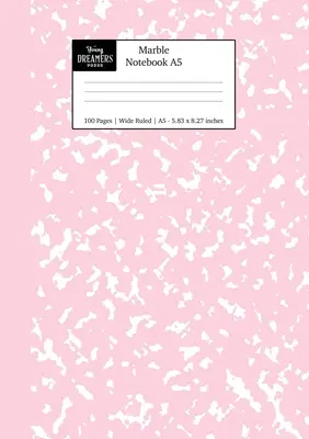 Mramorový sešit A5: Pastelově růžový mramorový deník s širokými linkovanými listy - Marble Notebook A5: Pastel Pink Marble Wide Ruled Journal