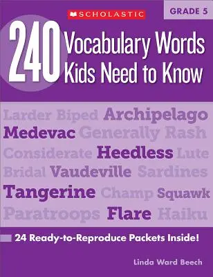 240 slovíček, která děti potřebují znát: Grade 5: 24 Ready-To-Reproduce Packets Inside! - 240 Vocabulary Words Kids Need to Know: Grade 5: 24 Ready-To-Reproduce Packets Inside!