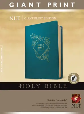 Bible svatá, obří tisk NLT (červené písmo, kožená, modrá, indexovaná) - Holy Bible, Giant Print NLT (Red Letter, Leatherlike, Teal Blue, Indexed)