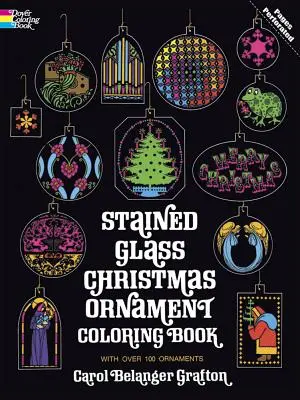 Vitrážové vánoční ozdoby Omalovánky - Stained Glass Christmas Ornament Coloring Book
