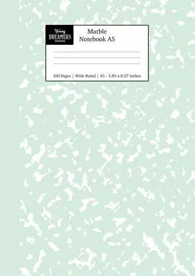 Mramorový sešit A5: mátově zelený mramorový deník s širokými linkovanými listy - Marble Notebook A5: Mint Green Marble Wide Ruled Journal