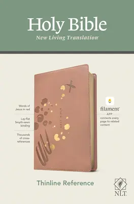 NLT Thinline Reference Bible, edice s vlákny (červené písmo, kožená vazba, růžová) - NLT Thinline Reference Bible, Filament Enabled Edition (Red Letter, Leatherlike, Pink)