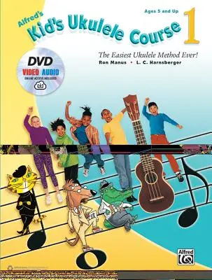 Alfred's Kid's Ukulele Course 1: The Easiest Ukulele Method Ever!, Book, DVD & Online Video/Audio
