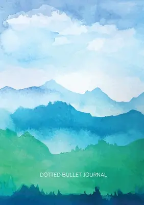 Akvarelové modré a zelené kopce - puntíkatý Bullet Journal: Střední A5 - 5,83X8,27 - Watercolor Blue & Green Hills - Dotted Bullet Journal: Medium A5 - 5.83X8.27
