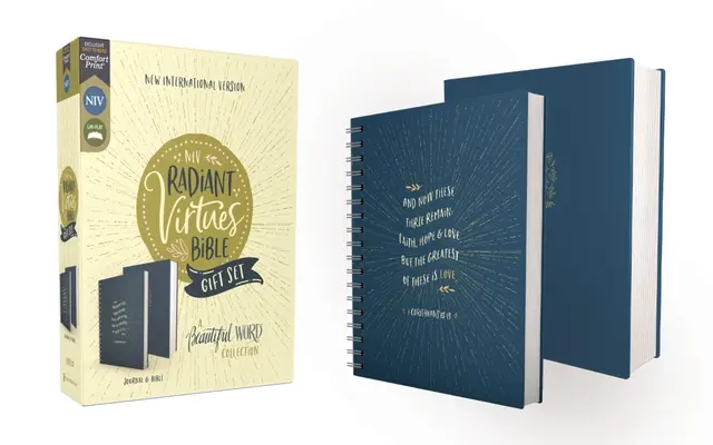 Niv, Radiant Virtues Bible: Dárková sada Bible a deníku v pevné vazbě, červené písmo, pohodlný potisk. - Niv, Radiant Virtues Bible: A Beautiful Word Collection, Hardcover Bible and Journal Gift Set, Red Letter, Comfort Print