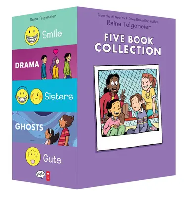 Raina Telgemeier Collection Box Set (Úsměv, Drama, Sestry, Duchové, Střeva) - Raina Telgemeier Collection Box Set (Smile, Drama, Sisters, Ghosts, Guts)