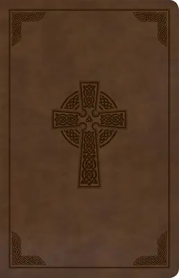 CSB Large Print Personal Size Reference Bible, hnědá Keltský kříž Leathertouch. - CSB Large Print Personal Size Reference Bible, Brown Celtic Cross Leathertouch