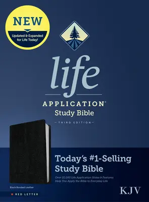 KJV Life Application Study Bible, třetí vydání (červené písmo, lepená kůže, černá) - KJV Life Application Study Bible, Third Edition (Red Letter, Bonded Leather, Black)