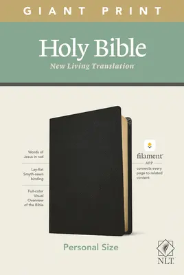 NLT Bible obřího formátu pro osobní potřebu, vydání s podporou vláken (červené písmo, pravá kůže, černá) - NLT Personal Size Giant Print Bible, Filament Enabled Edition (Red Letter, Genuine Leather, Black)