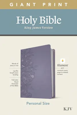 Bible KJV v osobní velikosti s obřím tiskem, edice s vlákny (kožená, pivoňkově levandulová) - KJV Personal Size Giant Print Bible, Filament Enabled Edition (Leatherlike, Peony Lavender)