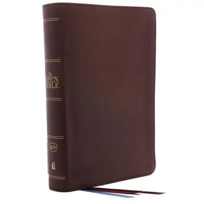 Kjv, otevřená Bible, pravá kůže, hnědá, edice s červenými písmeny, pohodlný tisk: Kompletní referenční systém - The Kjv, Open Bible, Genuine Leather, Brown, Red Letter Edition, Comfort Print: Complete Reference System