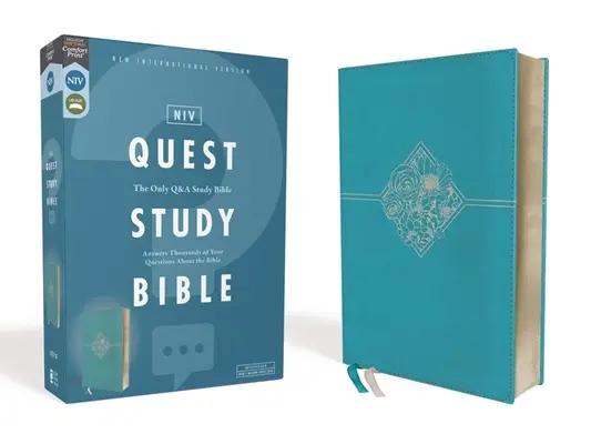 Niv, Quest Study Bible, Leathersoft, Blue, Comfort Print: Niv, Quest Study Bible, Leathersoft, Blue, Comfort Print: Jediná studijní bible Q and A - Niv, Quest Study Bible, Leathersoft, Blue, Comfort Print: The Only Q and A Study Bible
