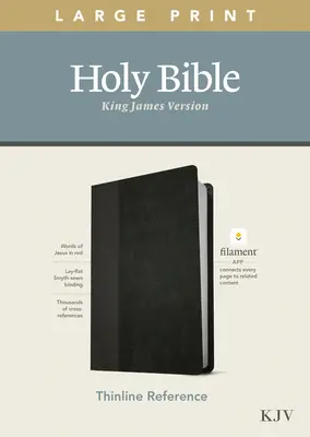 KJV Large Print Thinline Reference Bible, Filament Enabled Edition (červené písmo, kožená vazba, černá/nyxová) - KJV Large Print Thinline Reference Bible, Filament Enabled Edition (Red Letter, Leatherlike, Black/Onyx)